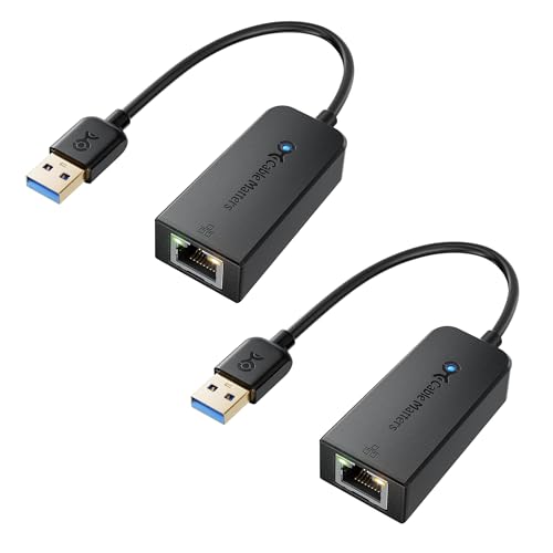 Cable Matters 2er-Pack USB Gigabit Ethernet Adapter (USB Netzwerkadapter, USB LAN Adapter 3.0, USB Ethernet Adapter USB 3.0) - 10/100/1000 Mbps Ethernet Netzwerk in Schwarz von Cable Matters