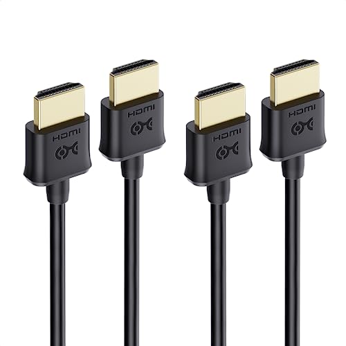 Cable Matters 2er-Pack Ultradünnes HDMI Kable 0,9m (Ultra Slim HDMI Kabel, Ultra Dünn HDMI Kabel) mit 3D, 4K und Ethernet - 0,9 Meter - für Media Streaming Geräte, PS3, PS4, Xbox 360, und mehr von Cable Matters