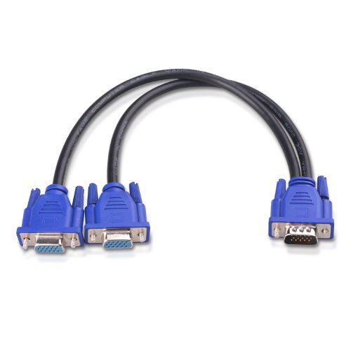 Cable Matters 2er-Pack VGA Splitterkabel 30 cm (VGA Y Kabel, VGA Splitter 2 Monitore) zur Bildschirm Duplizierung von Cable Matters