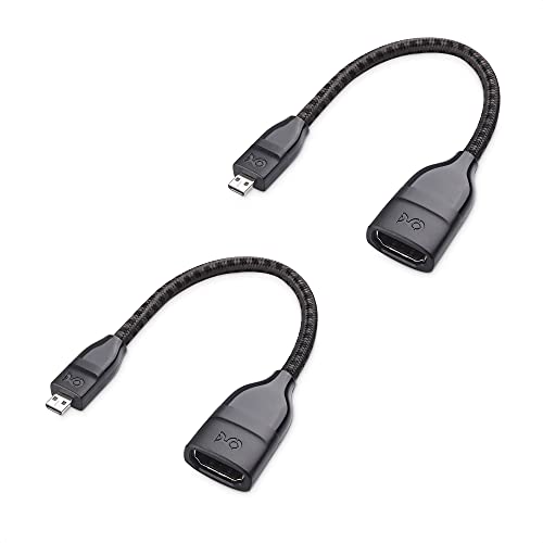 Cable Matters 2er-Packung 8K / 4K 120 Hz Micro HDMI auf HDMI Adapter (HDMI Micro HDMI Adapter, HDMI auf Micro HDMI) in Schwarz, 12 cm, mit HDR Unterstützung für Raspberry Pi Zero UVM von Cable Matters