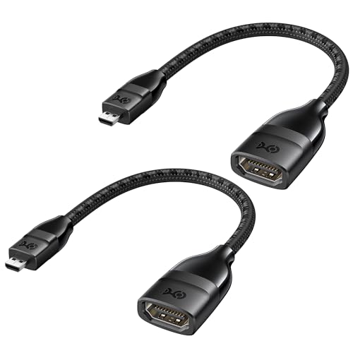 Cable Matters 2er-Packung 8K / 4K 120 Hz Micro HDMI auf HDMI Adapter (HDMI Micro HDMI Adapter, HDMI auf Micro HDMI) in Schwarz, 12 cm, mit HDR Unterstützung für Raspberry Pi Zero UVM von Cable Matters