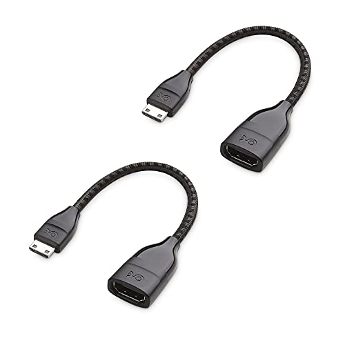 Cable Matters 2er-Packung 8K / 4K 120Hz Mini HDMI auf HDMI Adapter (HDMI Mini HDMI Adapter, HDMI auf Mini HDMI) in Schwarz, 12 cm, mit HDR Unterstützung für Raspberry Pi Zero UVM von Cable Matters