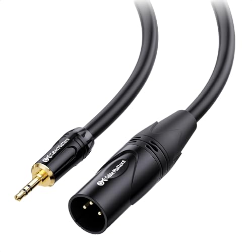 Cable Matters 3,5 mm auf XLR-Kabel, 7,6 m, Stecker auf Stecker, XLR auf 1/8 Zoll Kabel, XLR auf 3,5 mm Kabel, kompatibel mit iPhone, iPod, MP3-Player, Laptop, Diktiergerät und mehr, 7,6 m von Cable Matters