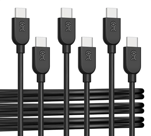 Cable Matters 3er-Pack USB C Ladekabel 1,8m mit 60 W Power Delivery (USB C auf USB C Kabel) in Schwarz, kompatibel mit iPhone 15/15 Pro/15 Plus, iPad Pro, Samsung Galaxy S23 von Cable Matters