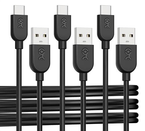 Cable Matters 3er-Pack flexibles USB A auf USB C Kabel kurz 0,3m zum Schnellladen mit 3A (USB auf USB C Ladekabel) in Schwarz, kompatibel mit iPhone 15/15 Pro/15 Plus, iPad Pro, Samsung Galaxy S23 von Cable Matters