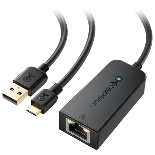 Cable Matters 480Mbps Micro USB Ethernet Adapter (Fire TV Stick LAN Adapter, Fire TV LAN Adapter) bis zu für Streaming Sticks, einschließlich Chromecast, Google Home Mini und mehr von Cable Matters