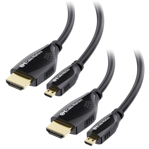 Cable Matters 4K Micro HDMI auf HDMI Kabel 2m (Micro HDMI zu HDMI Kabel, HDMI Micro HDMI Kabel lang) für 3D und 4K - 2 Meter von Cable Matters