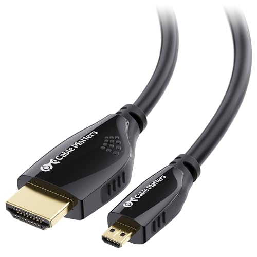 Cable Matters 4K Micro HDMI auf HDMI Kabel 2m (Micro HDMI zu HDMI Kabel, HDMI Micro HDMI Kabel lang) für 3D und 4K - 2 Meter von Cable Matters