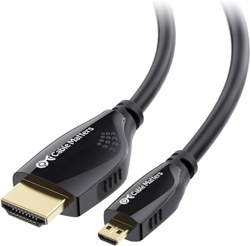 Cable Matters 4K Micro HDMI auf HDMI Kabel 5m (Micro HDMI zu HDMI Kabel, HDMI Micro HDMI Kabel lang) für 3D und 4K - 5 Meter von Cable Matters