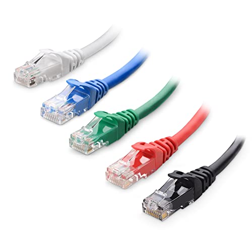Cable Matters 5 STK. 10 Gigabit Cat 6 LAN Kabel 2m (Cat 6 Ethernet Kabel, Cat 6 WLAN Kabel, Lankabel Cat6) in 5 Farben - Netzwerkkabel 2 Meter von Cable Matters