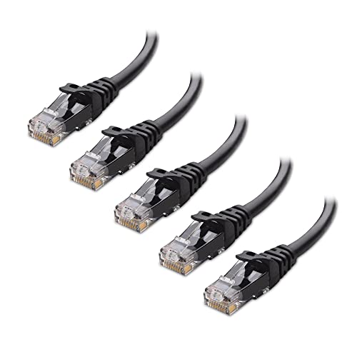Cable Matters 5er-Pack Snagless 10 Gigabit Cat 6 Lan Kabel 2,1m (Cat 6 Ethernet Kabel, Cat 6 Wlan Kabel, Lankabel Cat6) in Schwarz - Netzwerkkabel 2,1 Meter von Cable Matters