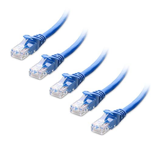 Cable Matters 5er-Pack Snagless 10 Gigabit Cat 6 Lan Kabel kurz 0,9m (Cat 6 Ethernet Kabel, Cat 6 Wlan Kabel, Lankabel Cat6) in Blau - Netzwerkkabel 0,9 Meter von Cable Matters
