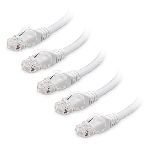 Cable Matters 5er-Pack Snagless 10 Gigabit Cat 6 Lan Kabel kurz 0,9m (Cat 6 Ethernet Kabel, Cat 6 Wlan Kabel, Lankabel Cat6) in Weiß - Netzwerkkabel 0,9 Meter von Cable Matters