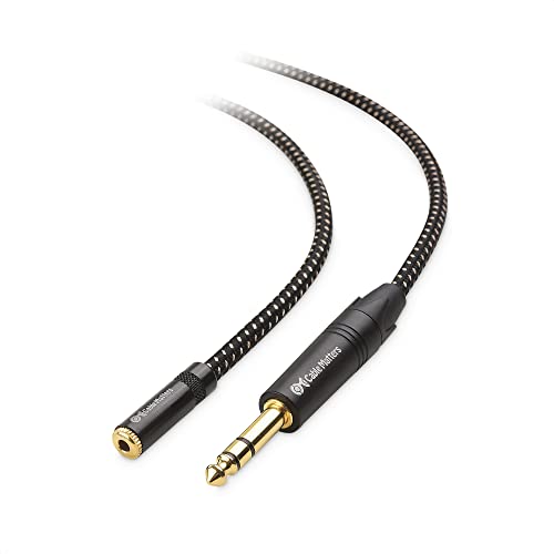 Cable Matters 6,35-mm-zu-3,5-mm-Kopfhörer-Adapterkabel, 1,8 m (1/4-Stecker zu 1/8-Buchse, 3,5-mm-zu-1/4-Adapter, Verstärker-zu-Kopfhörer-Adapterkabel) in Schwarz von Cable Matters