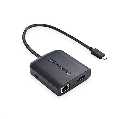 Cable Matters 8K HDMI USB C Hub (USB C HDMI 2.1 Dock 4K bei 120 Hz) mit 2X USB 3.0 Ports, Gigabit Ethernet, 100 W Power-Delivery-Ladung, schwarz von Cable Matters