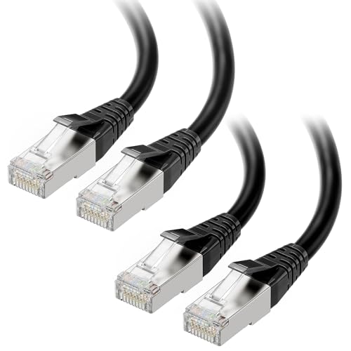 Cable Matters 2er-Pack, 40 GBit/s Cat 8 netzwerkkabel 3m in Schwarz (2000 Mhz Kategorie 8 Ethernet Kabel, Cat 8 Kabel, Gaming Ethernet Kabel, LAN Kabel Cat 8) - 3 m von Cable Matters