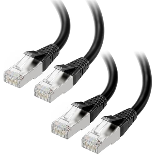 Cable Matters Abgeschirmtes, 40 GBit/s kurzes Cat 8 netzwerkkabel 0,9m in Schwarz (2000 Mhz Kategorie 8 Ethernet Kabel, Cat 8 Kabel, Gaming Ethernet Kabel, LAN Kabel Cat 8) - 0,9 m von Cable Matters