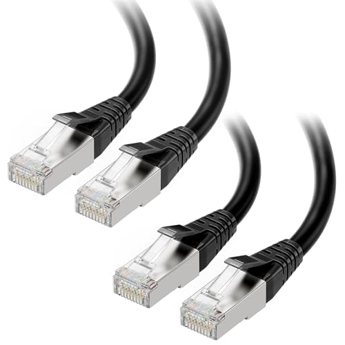 Cable Matters Abgeschirmtes, 40 GBit/s kurzes Cat 8 netzwerkkabel 1,5m in Schwarz (2000 Mhz Kategorie 8 Ethernet Kabel, Cat 8 Kabel, Gaming Ethernet Kabel, LAN Kabel Cat 8) - 1,5 m von Cable Matters