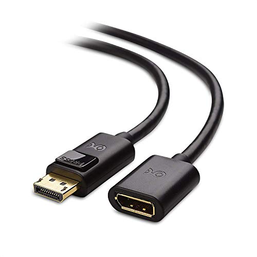 Cable Matters DisplayPort auf DisplayPort Verlängerungskabel (DP Stecker auf DP Buchse Kabel, DisplayPort Verlängerung) für 8K, 4K, 1440p, 1080P (Full HD) - in Schwarz 1,8 Meter von Cable Matters
