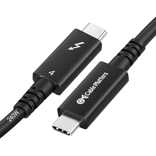Cable Matters [Intel Certified] 40Gbps Active Thunderbolt 4 Kabel 2m mit 240W Ladeleistung und 8K Video - Vollständig kompatibel mit USB C/USB-C, USB 4 / USB4 und Thunderbolt 3 von Cable Matters