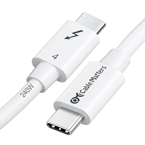 Cable Matters [Intel Zertifiziert 40Gbps Thunderbolt 4 Kabel 1m mit 8K Video und 240W Aufladung in 1 Meter Weiß - kompatibel mit USBC, Thunderbolt 3 und USB4 Kabel Cable Matters [Intel Zertifiziert 40Gbps Thunderbolt 4 Kabel 1m mit 8K Video und 240W Aufladung in 1 Meter Weiß - kompatibel mit USBC, Thunderbolt 3 und USB4 Kabel von Cable Matters