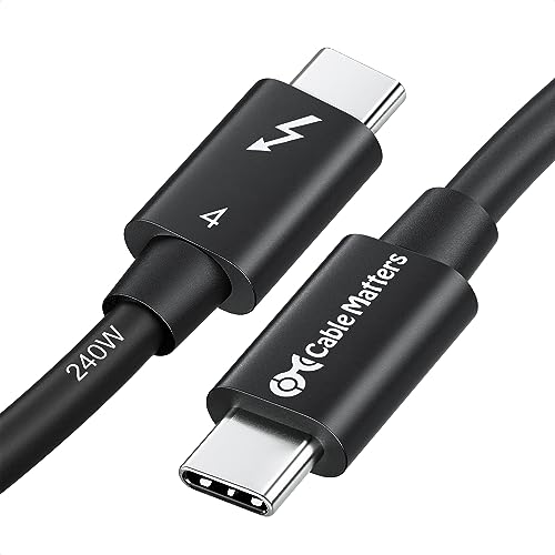 Cable Matters [Intel Zertifiziert] 40Gbps Thunderbolt 4 Kabel 0,3m mit 8K Video und 240W Aufladung in 0,3 Meter - kompatibel mit USBC, Thunderbolt 3 und USB4 Kabel von Cable Matters