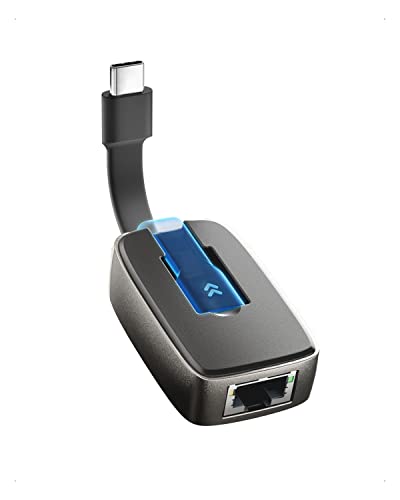 Cable Matters' Klappbarer USB C Ethernet Adapter, Tragbarer USB C LAN Adapter, USB-C auf LAN Adapter mit 10/100/1000-Mbps-Ethernet-Netzwerk - Thunderbolt 4/3, USB4-kompatibel von Cable Matters