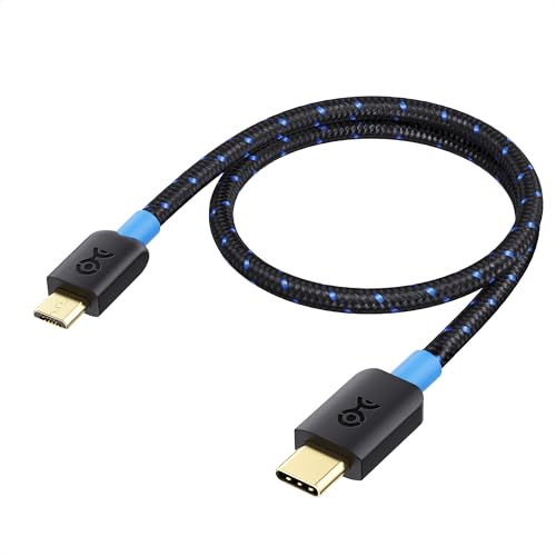 Cable Matters Micro USB auf USB C Kabel 0,3m (USB C auf Micro USB Kabel, USB C Micro USB Kabel) mit geflochtener Jacket in Schwarz - 0,3 Meter von Cable Matters