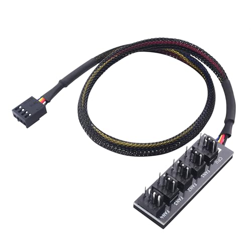 Cable Matters PC Gehäuse PWM Lüfter Hub (PC Lüfter Hub/Fan Hub) 1-zu-5 Wege PC Lüfter Anschlussadapter mit 40cm Lüfterkabel von Cable Matters
