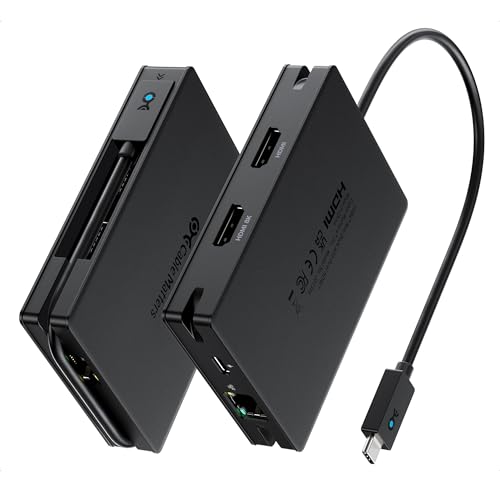 Cable Matters Portable 40Gbps USB4 Hub, USB 4 Dock Dual HDMI 4K@60Hz, Single HDMI 8K@30Hz, 100W PD, Gigabit Ethernet, Kompatibel mit Thunderbolt 4 für XPS, Surface Pro, iPad Pro von Cable Matters