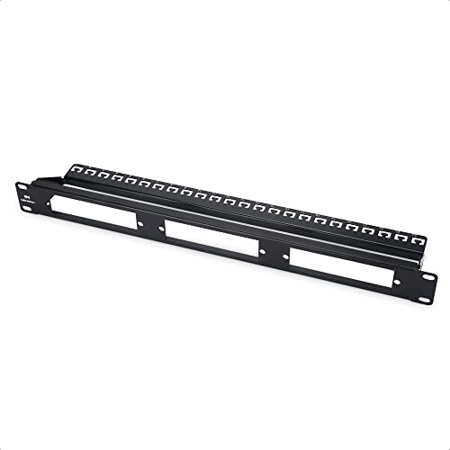 Cable Matters Rackmount 1U Blanko-Faser-Patchpanel mit LGX-Adapterschlitzen, 48,3 cm, Schwarz Cable Matters Rackmount 1U Blanko-Faser-Patchpanel mit LGX-Adapterschlitzen, 48,3 cm, Schwarz von Cable Matters