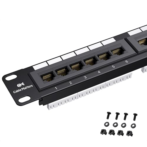 Cable Matters UL-gelistetes Rackmount oder Wandmontage 1U 24 Port Netzwerk PatchPanel 19 Zoll (Cat6 Patch Panel / RJ45 Patch Panel), für Gigabit Netzwerk Switch, 110 oder Krone Impact Tools Kompatibel von Cable Matters