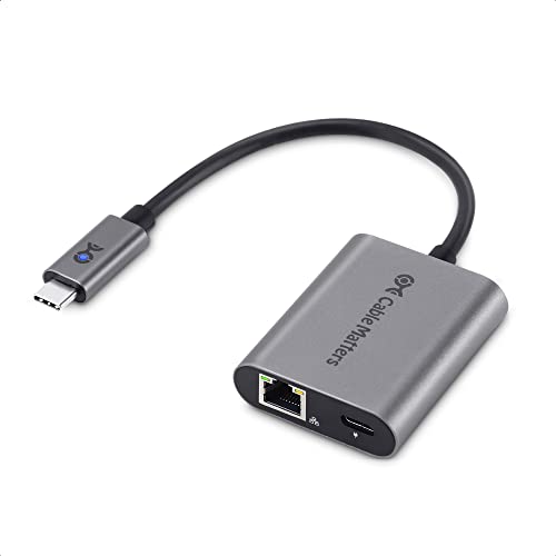 Cable Matters USB C Ethernet Adapter 2.5Gb mit 100W Ladefunktion, 2.5G USB C LAN Adapter (2,5 GBit/s Ethernet Port) - Kompatibel mit MacBook Pro, iPad Pro, XPS, Microsoft Surface Pro von Cable Matters