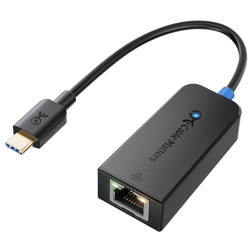 Cable Matters USB C Ethernet Adapter 2.5gb, USB C auf Ethernet 2.5gb Adapter (2.5G USB C LAN Adapter, 2,5 GBit/s Ethernet USB-C) – kompatibel mit Thunderbolt 4, USB 4 für MacBook, Surface von Cable Matters