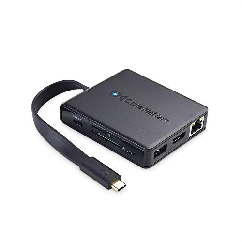 Cable Matters USB C Hub mit HDMI 4K, 80W PD, UHS-II Kartenleser, 4X USB und Gigabit Ethernet (USB C HDMI Hub) - USB C/Thunderbolt 3/ Thunderbolt 4/ USB 4 Port kompatibel für MacBook Pro und Surface von Cable Matters
