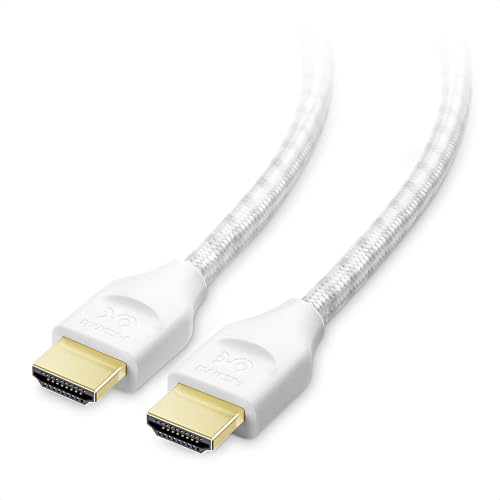 Cable Matters [Ultra High Speed HDMI Certified] Geflochtenes 48Gbps 8K HDMI Kabel 6.6ft,2m mit 8K @ 120Hz, 4K @ 240Hz und HDR-Unterstützung für PS5, RTX3080/3090, Apple TV und mehr in W. Weiß von Cable Matters