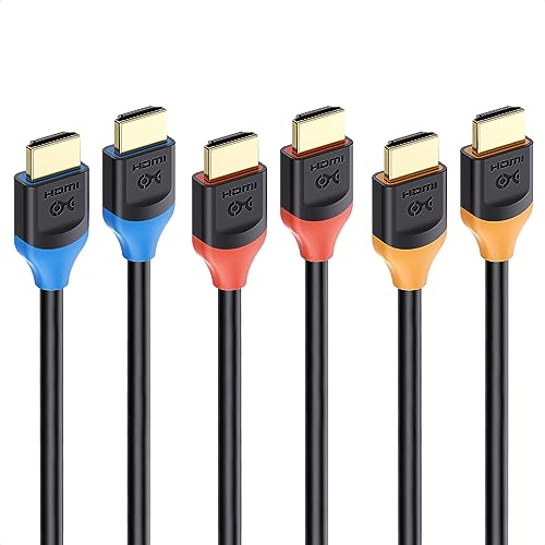 [Ultra-High-Speed-HDMI-Zertifiziert] Cable Matters 3er-Pack 48Gbps 8K HDMI Kabel 3m, HDMI Kabel mit 8K 120Hz und HDR für PS5, Xbox Series X/S, RTX 3080/RTX 3090, AMD RX 6800/RX 6900, Apple TV und mehr von Cable Matters