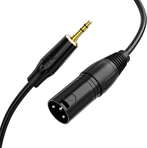 CableCreation 3,5 mm auf XLR-Kabel, 0.9 m, 3,5 mm Klinkenstecker auf XLR-Stecker, für iPhone, iPod, Tablet, Laptop und mehr, Schwarz, 3 Feet von CableCreation