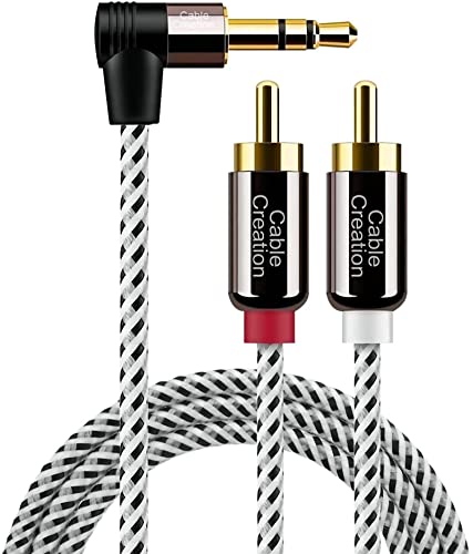 CableCreation Cinch Kabel, Winkel 3,5mm-Klinke auf 2 x Cinch-Stecker, RCA auf Klinke Stereo-Y-Splitter-Kabel für Smartphones, MP3, Tablets, Stereoempfänger, Auto, Lautsprecher, HDTV usw. 10FT/ 3M CableCreation Cinch Kabel, Winkel 3,5mm-Klinke auf 2 x Cinch-Stecker, RCA auf Klinke Stereo-Y-Splitter-Kabel für Smartphones, MP3, Tablets, Stereoempfänger, Auto, Lautsprecher, HDTV usw. 10FT/ 3M von CableCreation