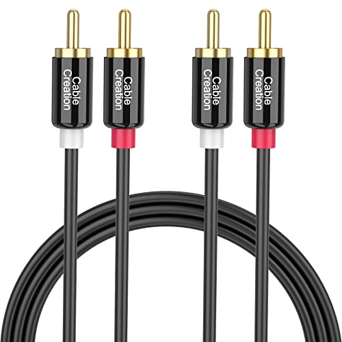 CableCreation Cinch Kabel 2M, 2 x RCA auf 2 x RCA Stereo Audiokabel Kompatibel mit Lautsprechern, AMP, Plattenspielern, Empfängern, Heimkinosystemen, Subwoofern, Doppelt Geschirmt/Vergoldetem/ 6FT von CableCreation