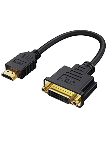 CableCreation HDMI auf DVI-Kabel, 0,15M Bidirektionaler HDMI-Stecker auf DVI-Buchse, DVI HDMI Konverter, Kompatibel mit HDTV, PS3, PS4, DVD, Unterstützt 1080P, 3D, Schwarz von CableCreation