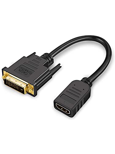 CableCreation HDMI auf DVI Kabel, 0.15M Bidirektional HDMI-Buchse auf DVI (24+1) Stecker-Adapterkabel, HDMI DVI Konveter, Unterstützung 1080P, 3D, Vergoldete, 0.5Ft/Schwarz von CableCreation