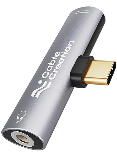 CableCreation Kopfhörer Adapter, 2-in-1 USB C auf Hi-Res 3.5mm Klinke, Aux Adapter mit PD-Aufladung für Huawei P40/P30(Pro)/P20(Pro), Galaxy S22/S20(+)/S20 Ultra/S10 von CableCreation