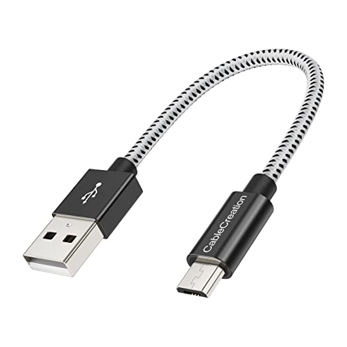 CableCreation Kurzes Kabel, USB zu Micro-USB, A-Stecker auf Micro-B Schnellladekabel, 24AWG Dreifach Abgeschirmt, Kompatibel mit TV-Stick, Chromecast, PowerBank Android Phone, 15cm/Schwarz von CableCreation