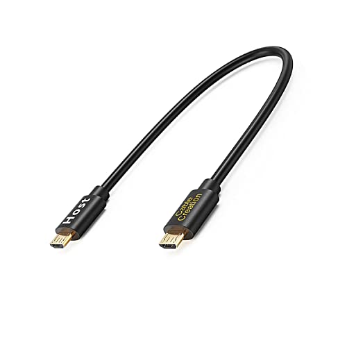CableCreation Micro USB auf Micro USB Kabel，Micro USB Stecker auf Micro USB Stecker, OTG Kabel (kompatibel DJI Fernbedienung), Engergieaustausch Kabel, kurz USB OTG Adapter, 20 cm/schwarz von CableCreation