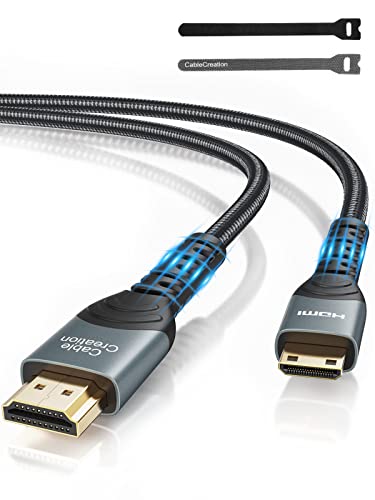 CableCreation Mini HDMI auf HDMI Kabel Mini HDMI Kabel 3M High Speed 4K60Hz,3D,HDR,ARC,kompatibel mit Raspberry Pi Zero 2W,Canon Kamera,Videokarte,Laptop,Tablet,Projector von CableCreation