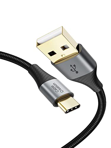 CableCreation USB C Kabel (2M), 3A USB A auf Typ-C-Schnellladekabel, Nylon geflochtenes USB C Ladekabel, kompatibel mit Galaxy S22 S21 S20 S10 Note 10 9 Z Fold 4/3 Z Flip 4/3, Huawei P20 Mate20 von CableCreation