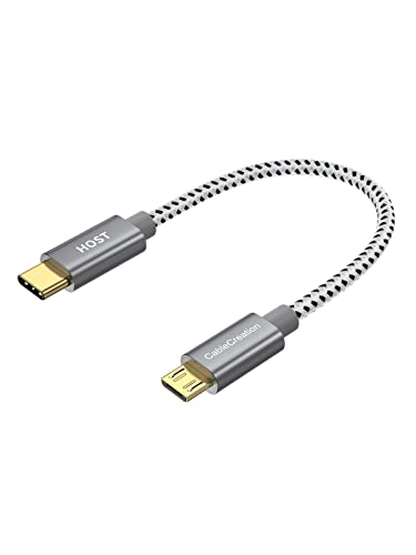 CableCreation USB C auf Micro USB 2.0 Kabel 20cm, OTG TypC zu Micro B Kabel, Hi-Speed 480Mbit/s Datenkabel Kompatibel mit MacBook (Pro), Galaxy S20, S20+,S8, S9, S10, Pixel 3 XL, 2 XL usw. Grau von CableCreation
