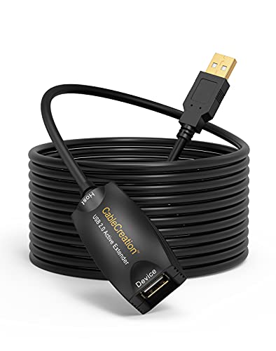 CableCreation Vergoldet 5M lang Super Speed USB 2.0 Aktiv Verlängerungs Kabel, USB 2.0 Extender USB A Stecker auf EIN weibliches Kabel, 5M / 16 Fuß für Oculus Rift, Gamepad, CCTV, DVR und mehr. von CableCreation