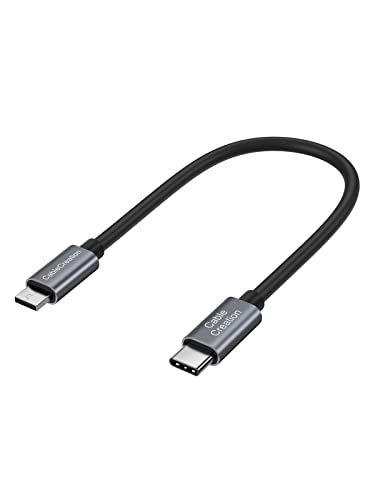 CableCreation für E-Bike USB C Kabel, 20cm USB-C auf Micro USB A, kompatibel mit Bosch Intuvia, Kiox, Nyon (old) E-Bike Display DJI Mavic/DJI Spark/Mavic Pro/Mavic Air etc. Aluminium, Space-Grau von CableCreation